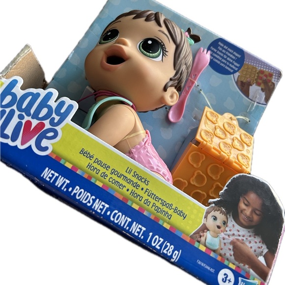 Baby Alive Crawling Lil Snacks Doll with Cute Eyes, Brown Hair - Eats & Poops - Picture 4 of 5